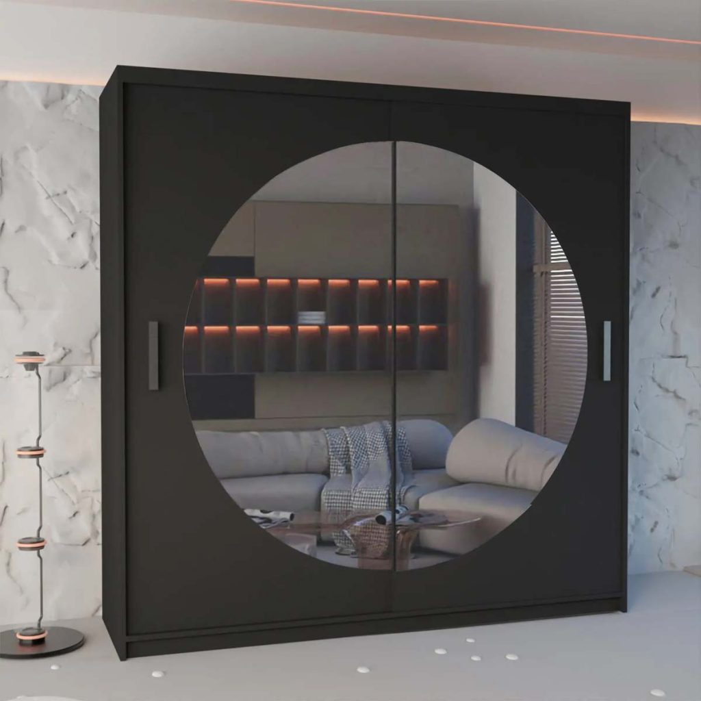 Ringo Double Door Sliding Wardrobe Black
