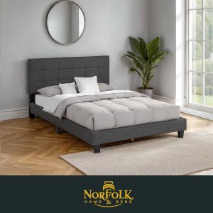 Arran Double Bed Grey Fabric