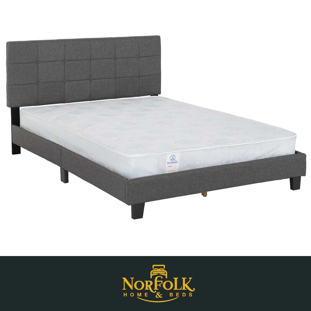 Arran Double Bed Grey Fabric Mattresses