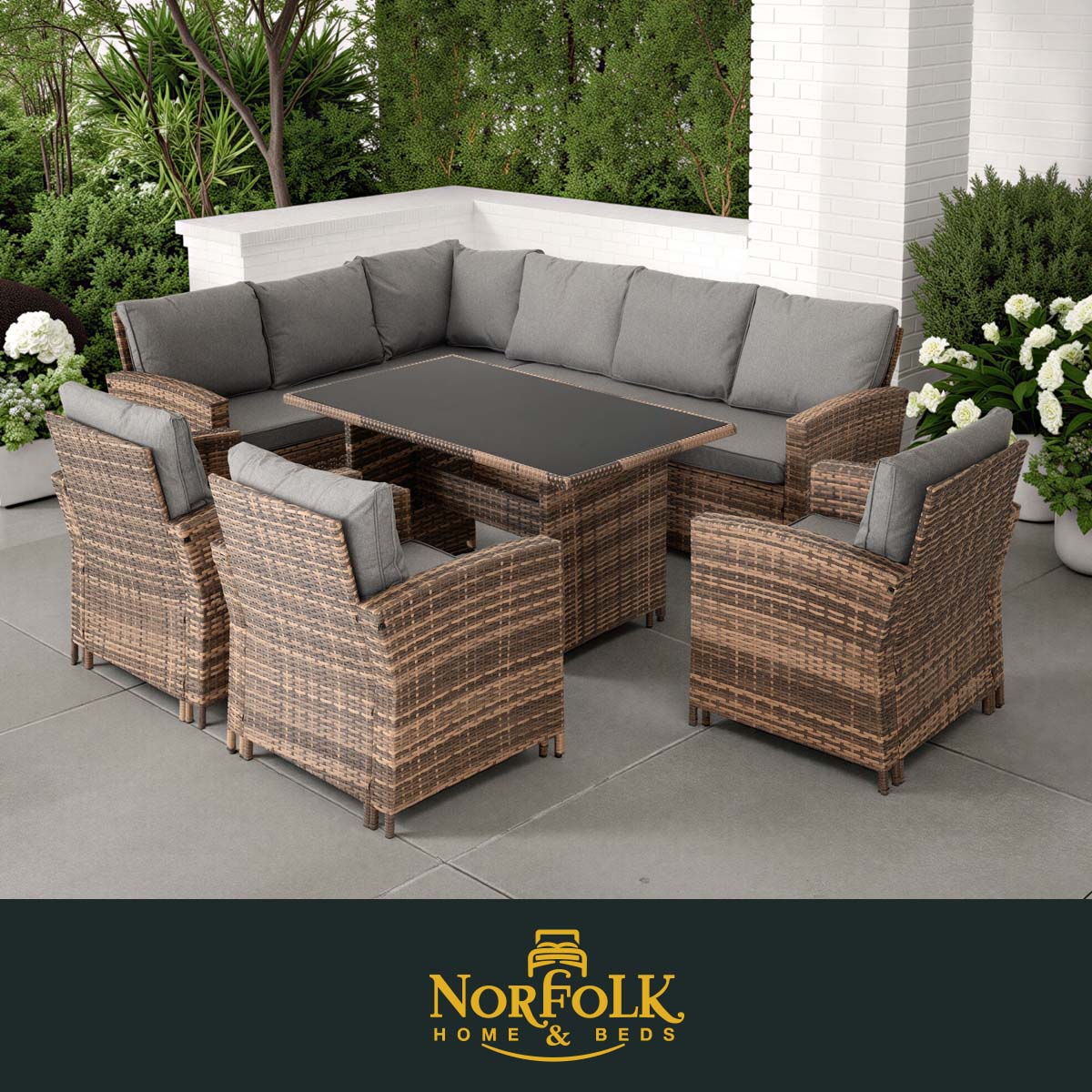 Aspen Rattan Corner Garden Furniture Set