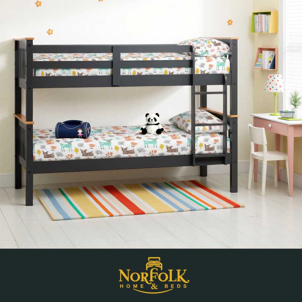 Neptune 3ft Bunk Bed Dark Grey Made UP