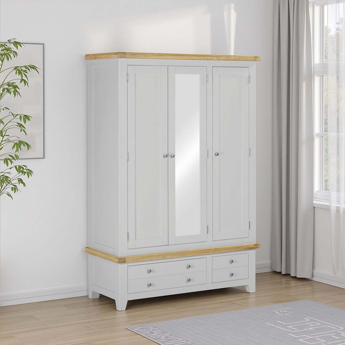 Windsor 3 Door 2 Drawer Wardrobe Grey
