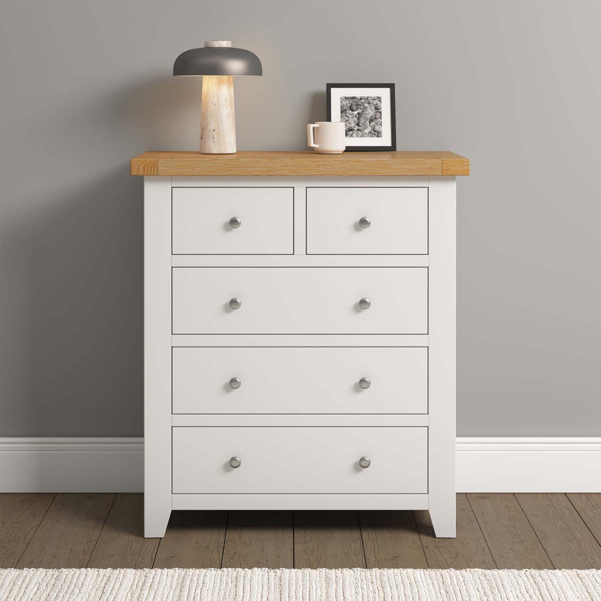 Windsor 3+2 Drawer Chest Ivory