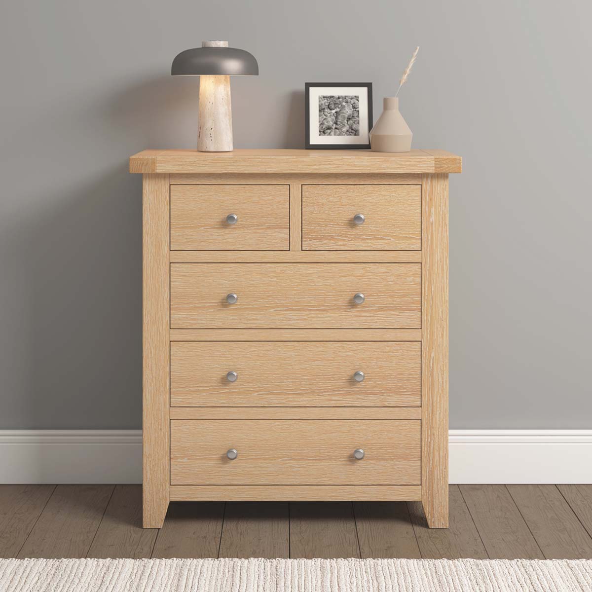 Windsor 3+2 Drawer Chest Oak